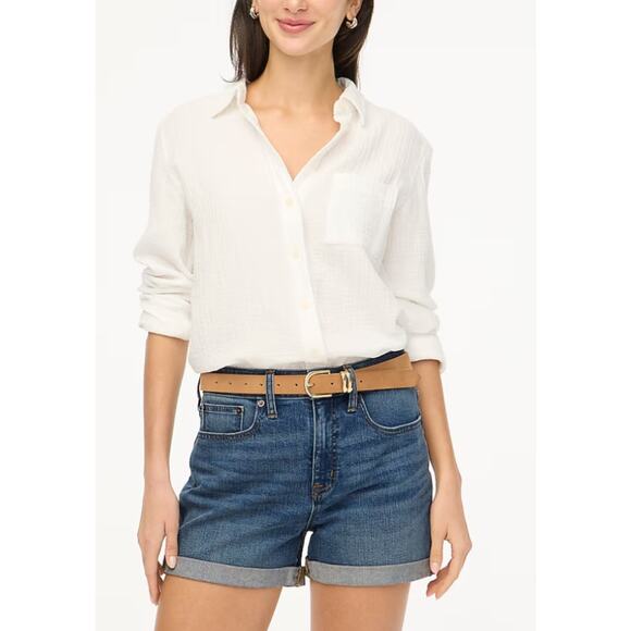 J.Crew High Rise‎ Classic Denim Shorts in Dark Pacific Blue Wash Size 26 - Picture 1 of 8